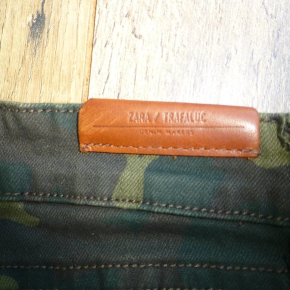 Zara Trafaluc Denimwear camouflage Sz. 10 jeans denim green - Picture 6 of 6